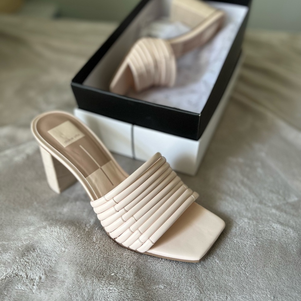 Dolce Vita mule backless slide on heels - nude